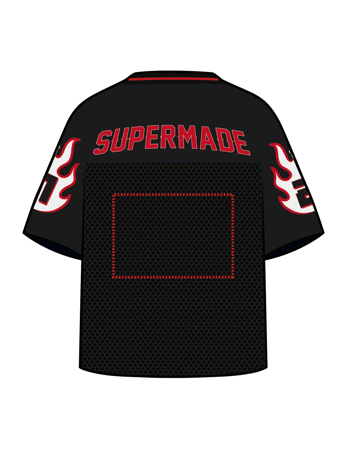 Original Flame Print Football Jersey T-Shirt sold by Thesupermade product image thumbnail 4