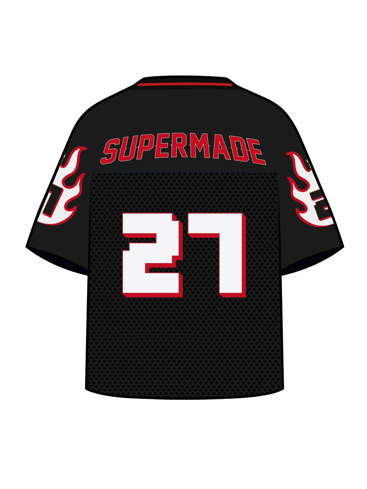 Original Flame Print Football Jersey T-Shirt sold by Thesupermade product image thumbnail 2