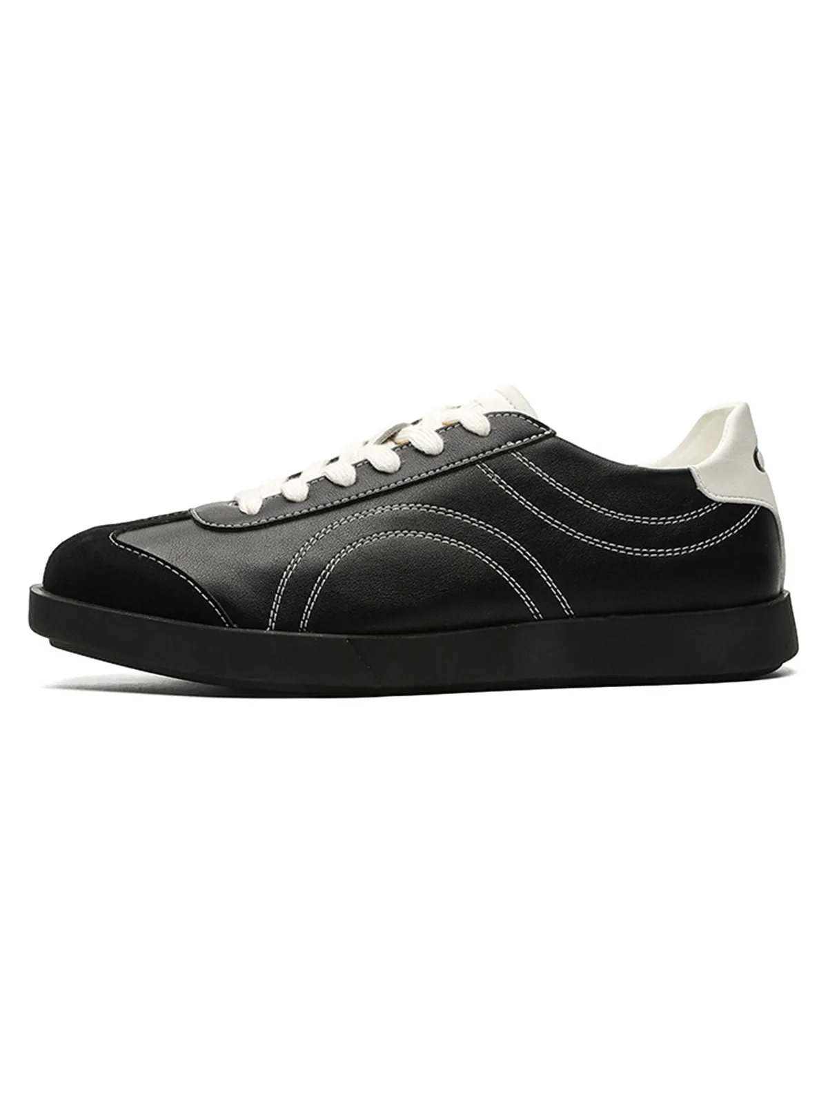 Classic Black Fluid Lines Leather Sneakers sold by Thesupermade product image thumbnail 3