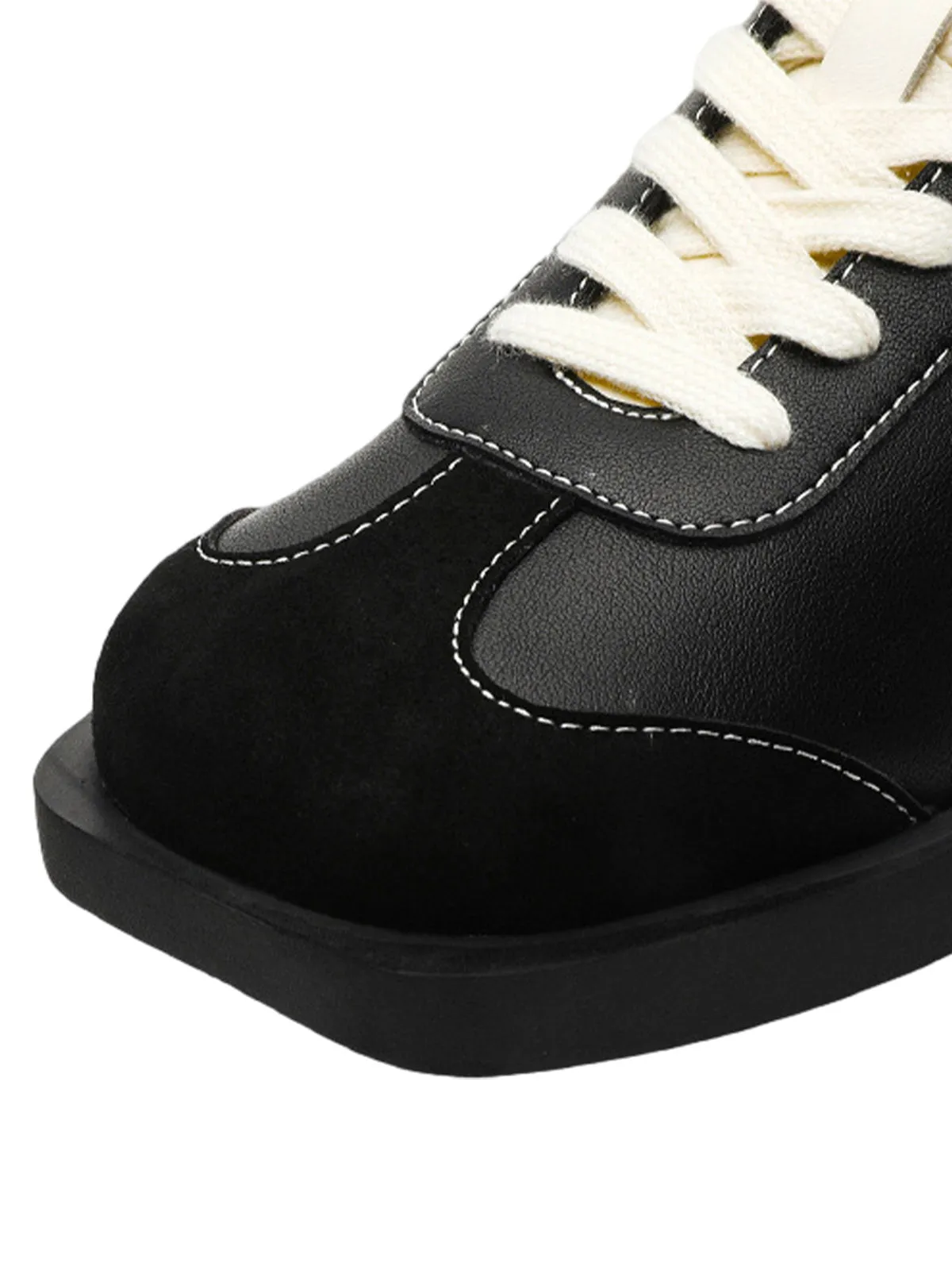Classic Black Fluid Lines Leather Sneakers sold by Thesupermade product image thumbnail 4
