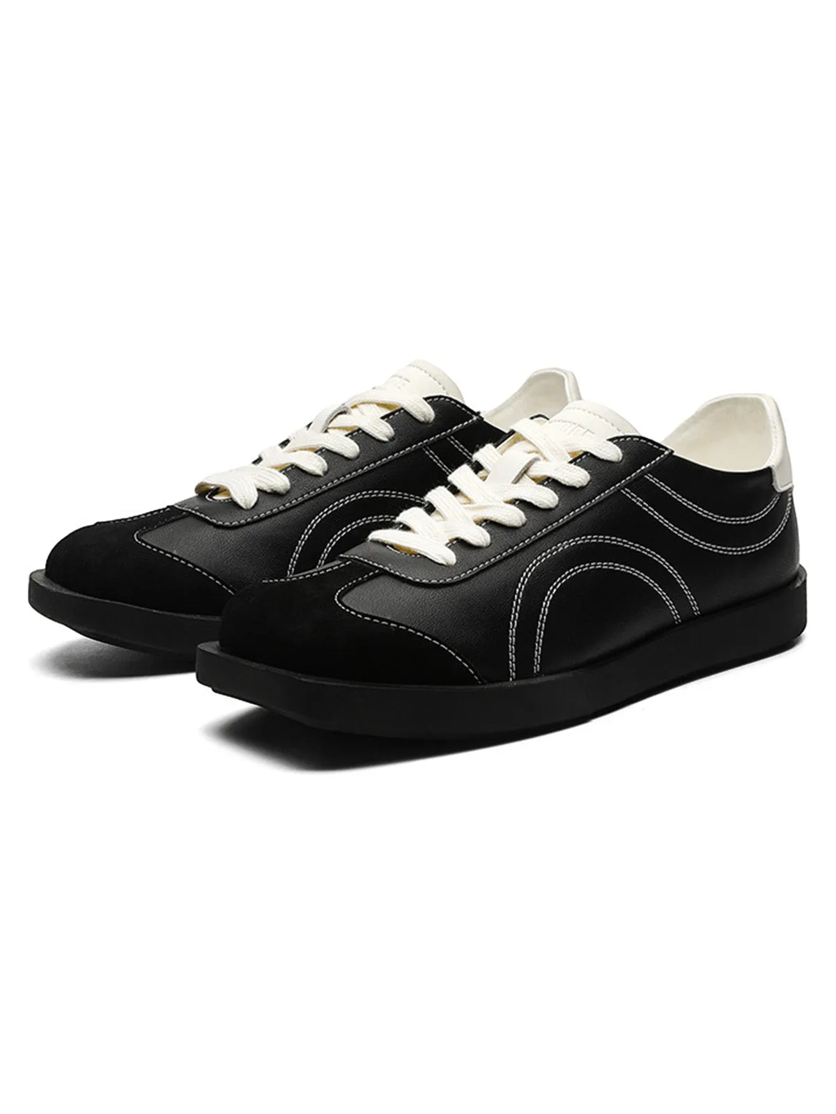 Classic Black Fluid Lines Leather Sneakers sold by Thesupermade