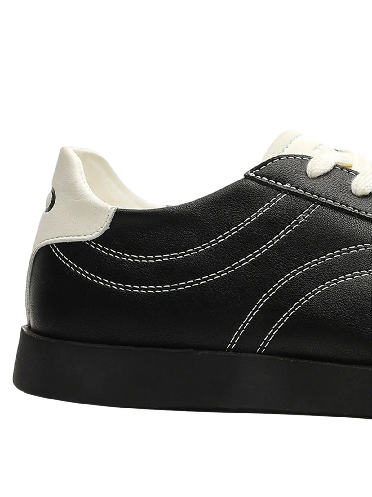 Classic Black Fluid Lines Leather Sneakers sold by Thesupermade product image thumbnail 5