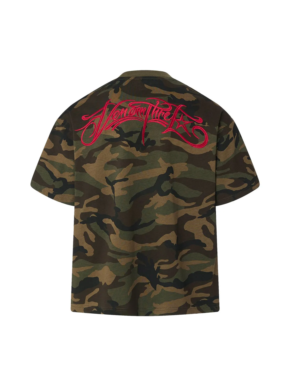 Camouflage Embroidered Letter T-shirt sold by Thesupermade product image thumbnail 2