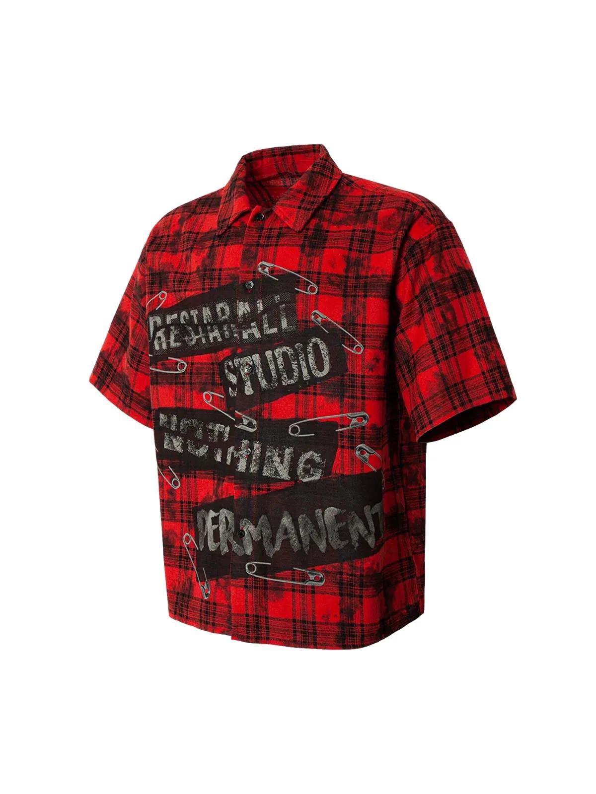Street Creative Pin Print Plaid Shirt sold by Thesupermade product image thumbnail 3