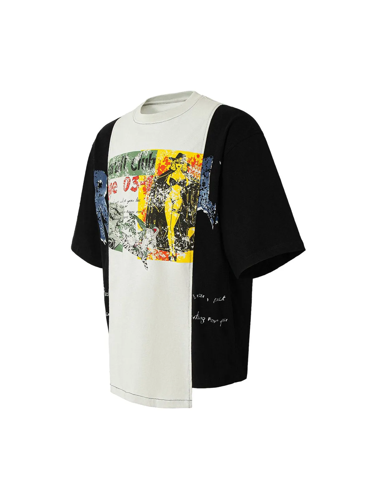 Spliced Deconstruction Print T-shirt sold by Thesupermade product image thumbnail 3