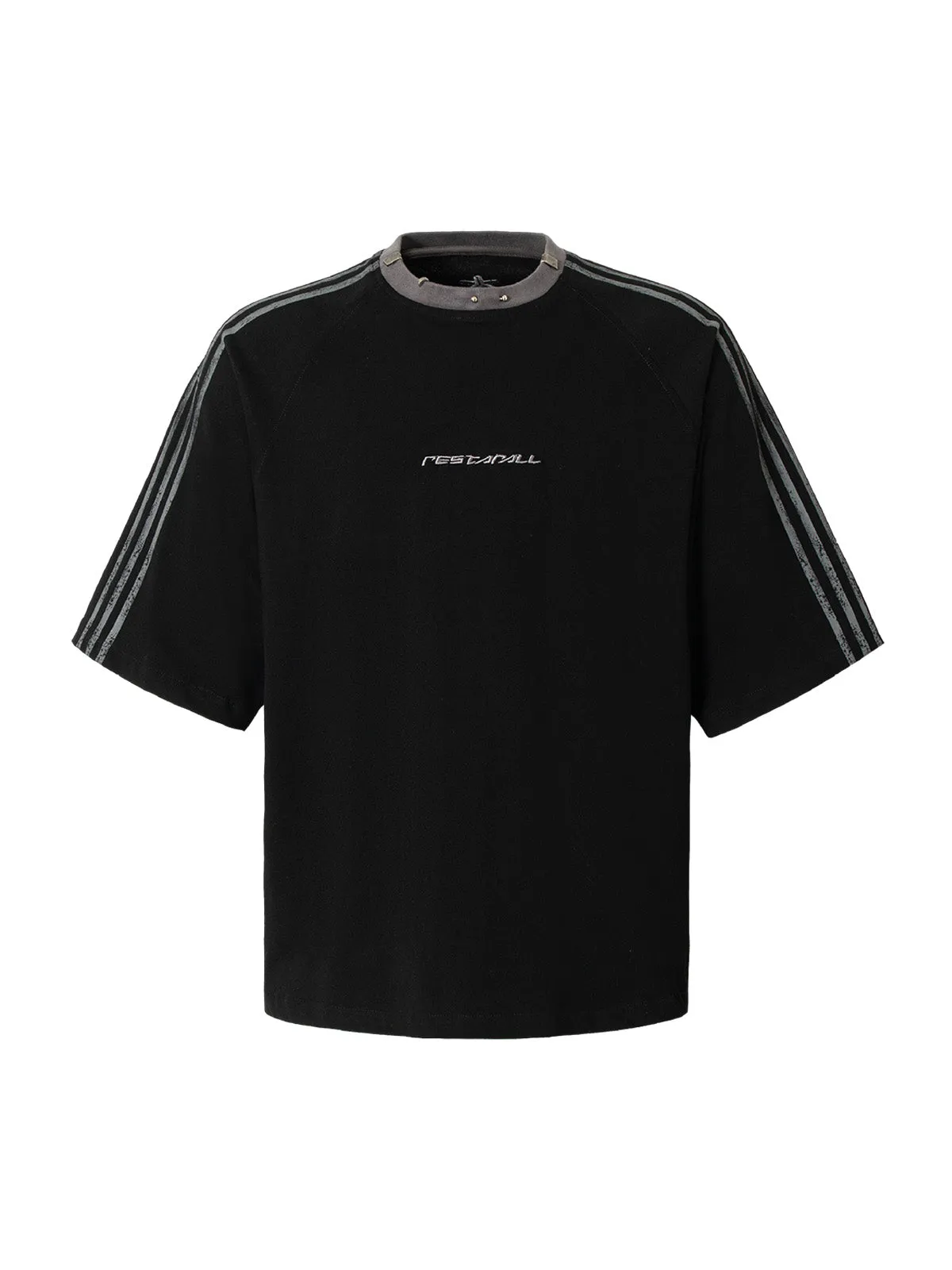 Heavy Washed Street Metal Collar T-shirt sold by Thesupermade product image thumbnail 2