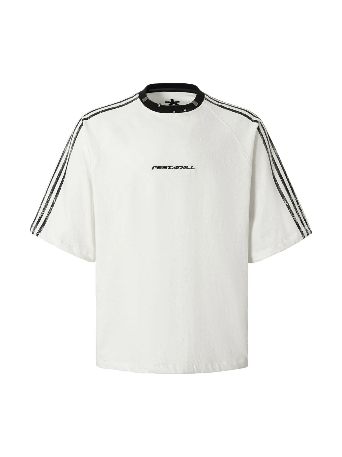 Heavy Washed Street Metal Collar T-shirt sold by Thesupermade product image thumbnail 3