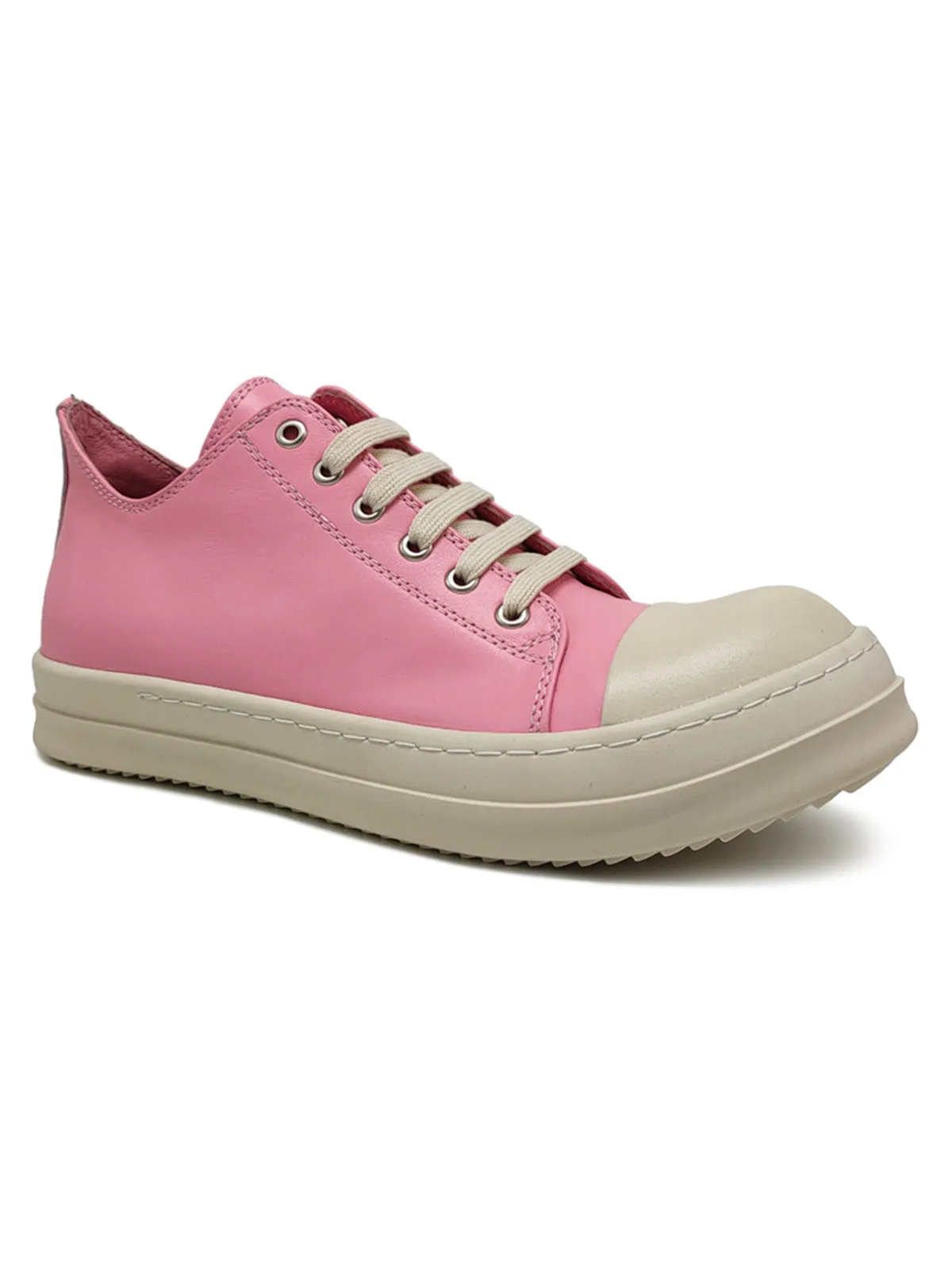 Street Pink Leather Low-Top Sneakers sold by Thesupermade