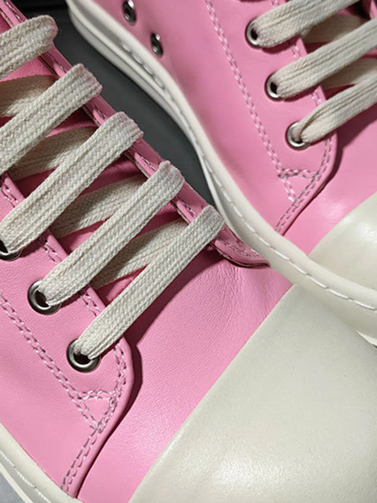 Street Pink Leather Low-Top Sneakers sold by Thesupermade product image thumbnail 5