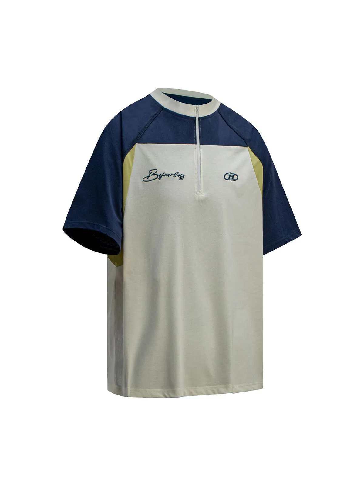 Quick-Dry Contrast Color Quarter Zip Up T-shirt sold by Thesupermade product image thumbnail 4