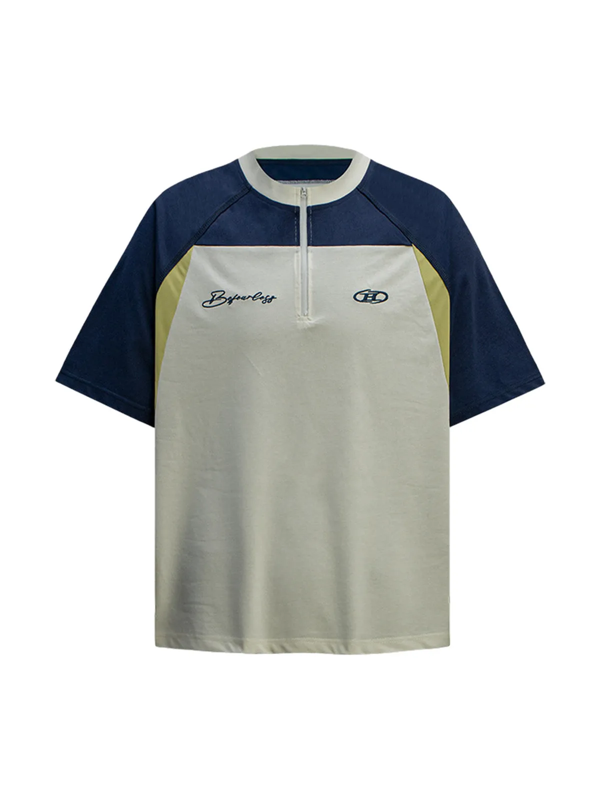 Quick-Dry Contrast Color Quarter Zip Up T-shirt sold by Thesupermade product image thumbnail 2