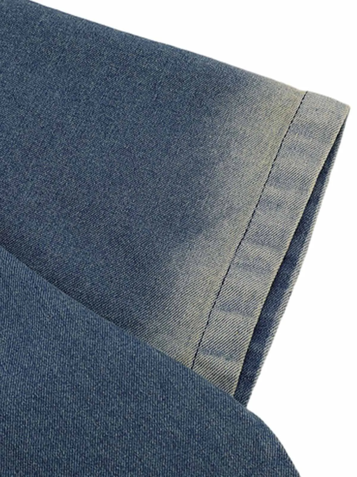 Distressed Washed Patchwork Gradient Denim T-shirt sold by Thesupermade product image thumbnail 5