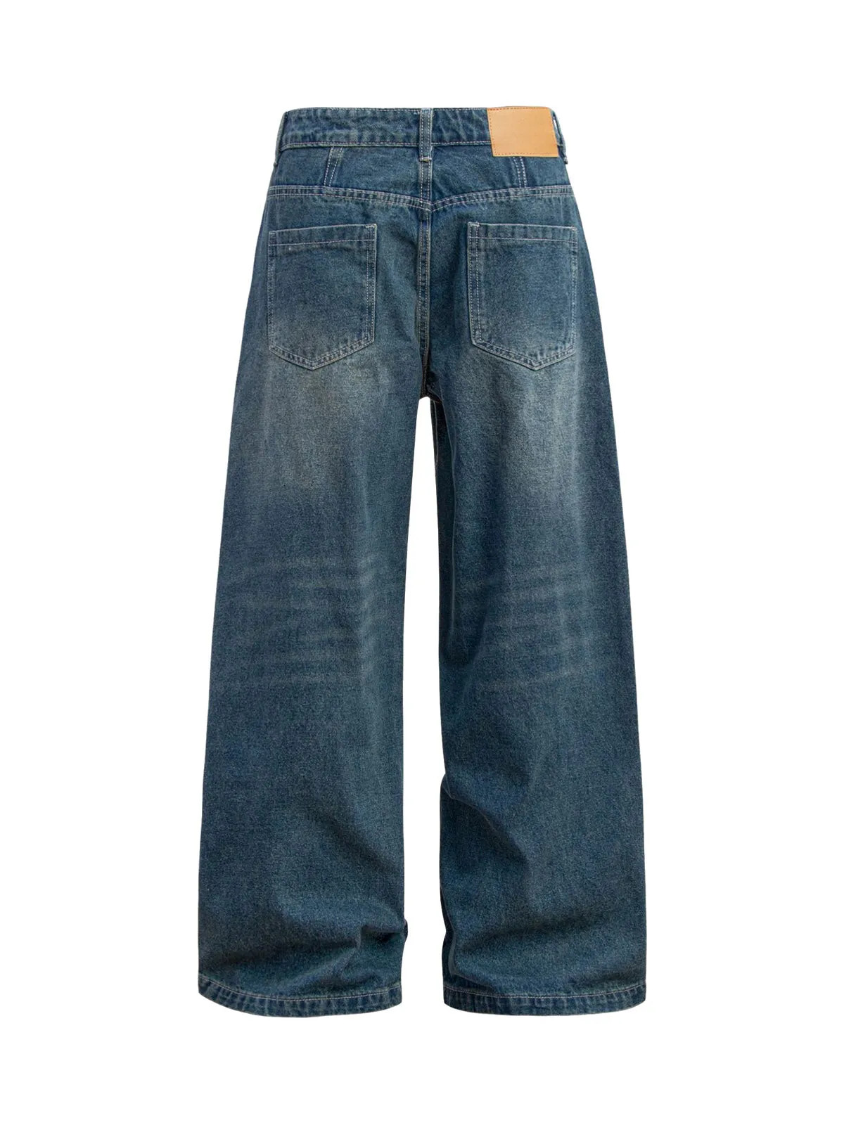 Washed Distressed Double Pleat Jeans sold by Thesupermade product image thumbnail 4
