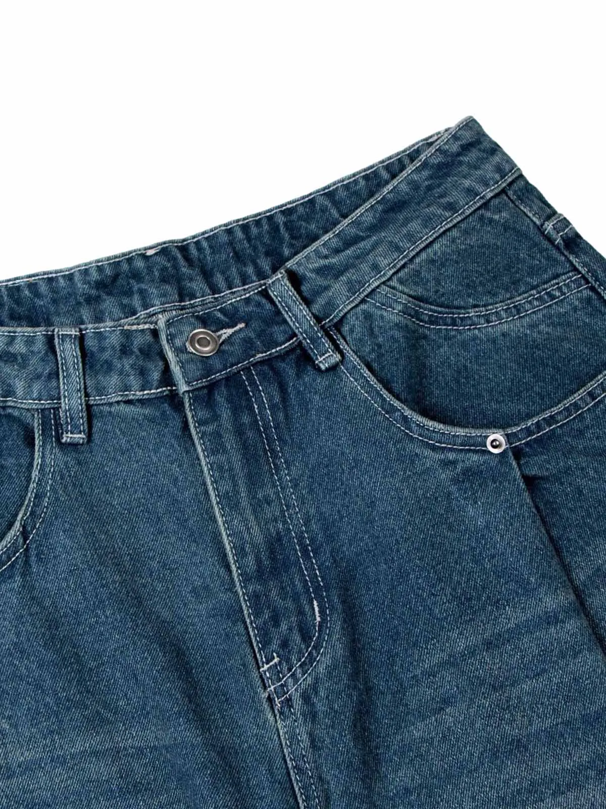 Washed Distressed Double Pleat Jeans sold by Thesupermade product image thumbnail 5