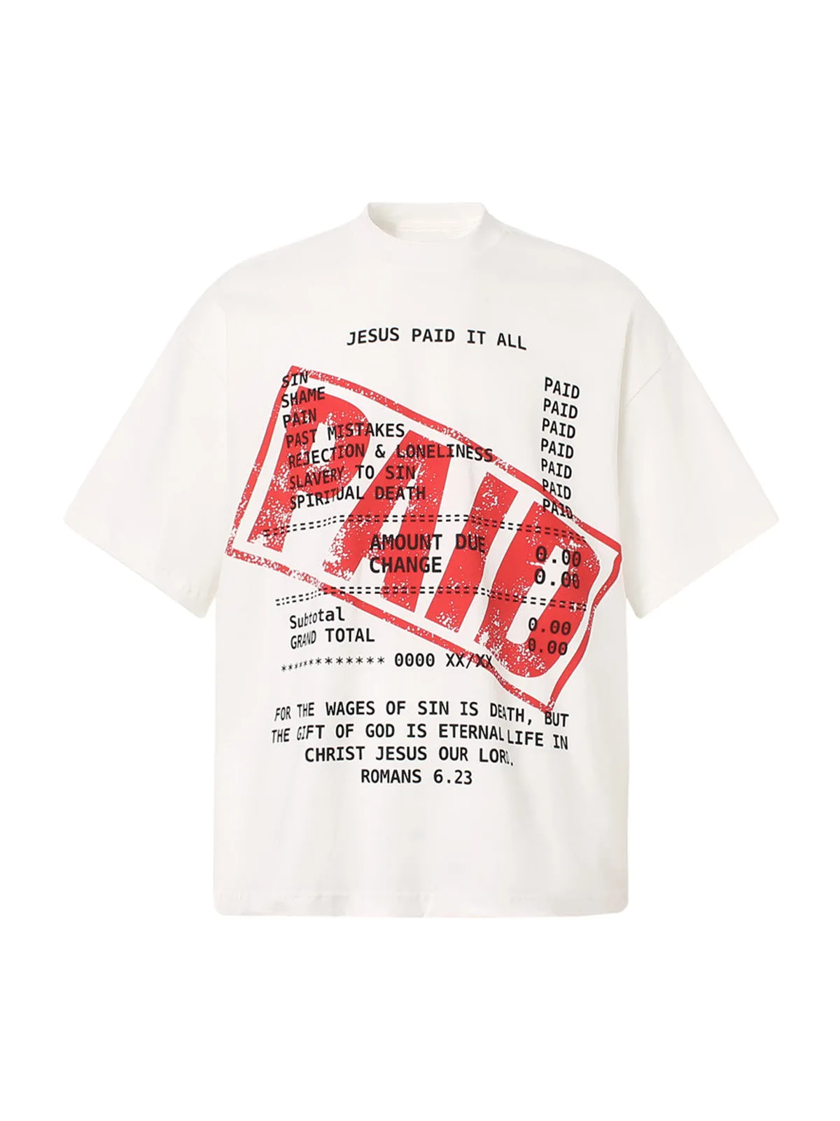 Street PAID Letter Slogan T-shirt - 2363 sold by Thesupermade product image thumbnail 2