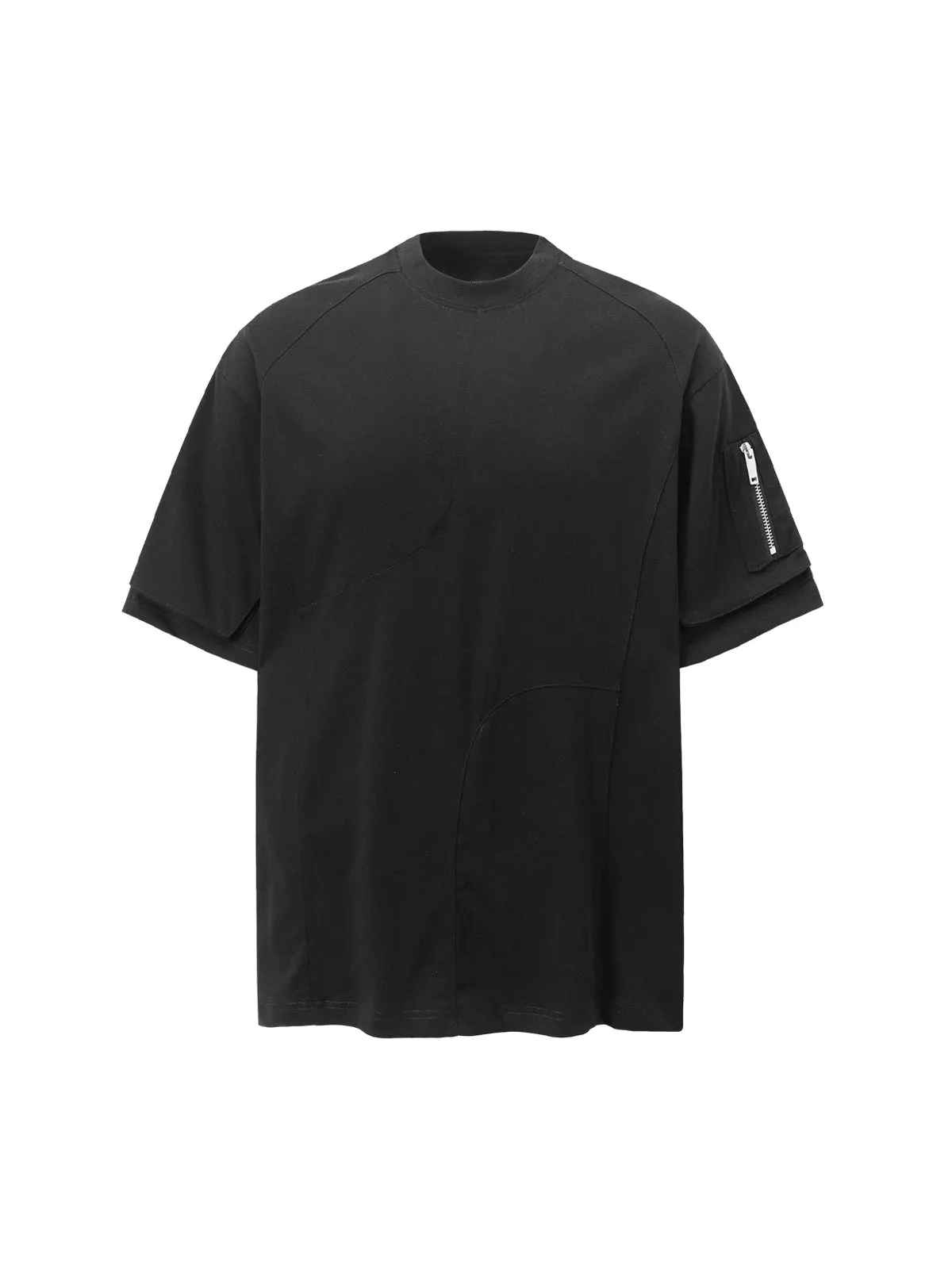 Retro Washed Deconstruction Functional Pocket T-shirt sold by Thesupermade product image thumbnail 2