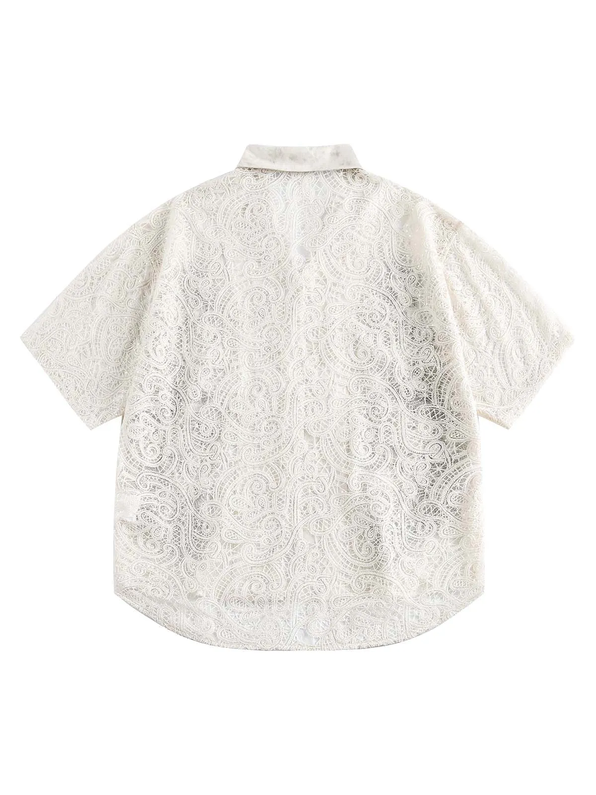 Exquisite Floral Embroidered Short-Sleeve Shirt sold by Thesupermade product image thumbnail 2