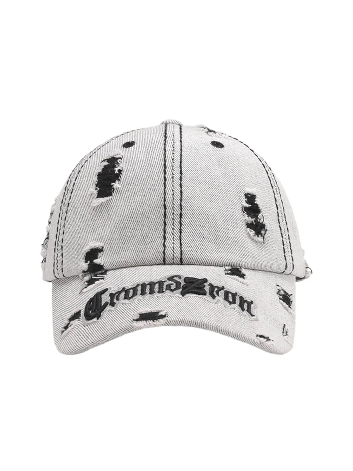 Distressed Letter Embroidery Baseball Cap sold by Thesupermade