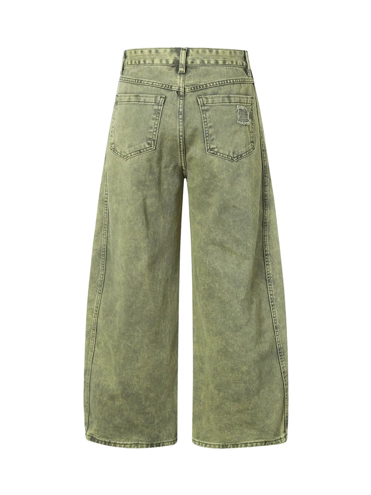 Washed Distressed Ripped Barrel Jeans sold by Thesupermade product image thumbnail 3