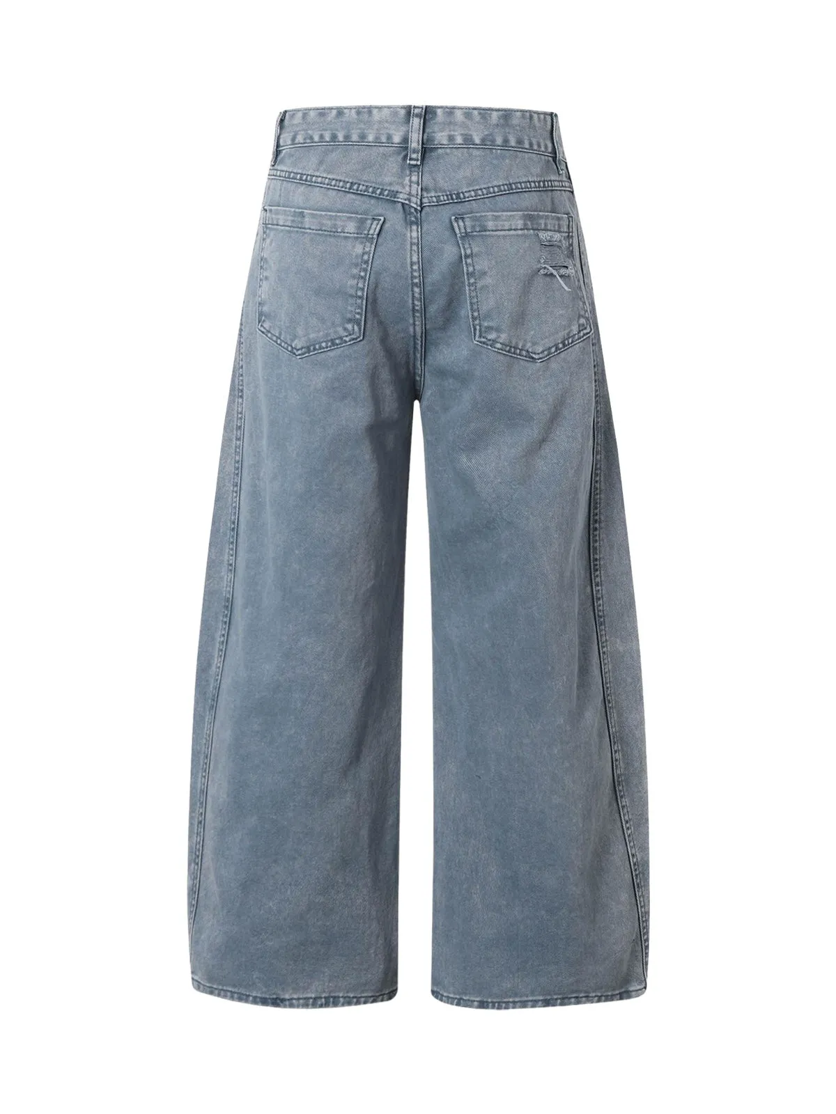 Washed Distressed Ripped Barrel Jeans sold by Thesupermade product image thumbnail 4