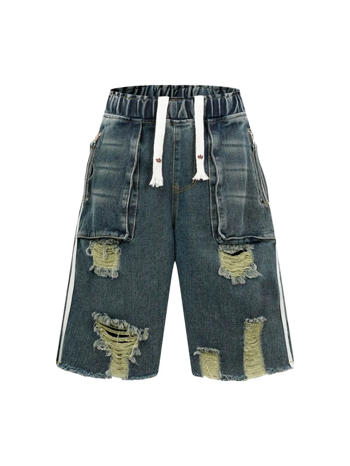 Distressed Cargo Denim Shorts - 2378 sold by Thesupermade product image thumbnail 2