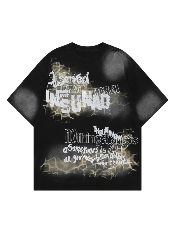 Oversized Letter Graphic T-Shirt sold by Thesupermade