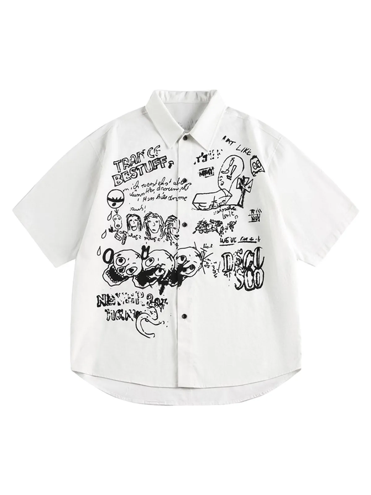 Fun Graffiti Print Short Sleeve Shirt sold by Thesupermade