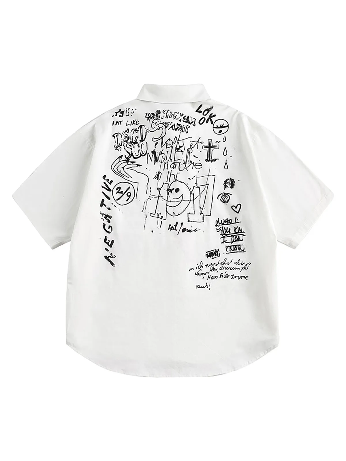 Fun Graffiti Print Short Sleeve Shirt sold by Thesupermade product image thumbnail 2