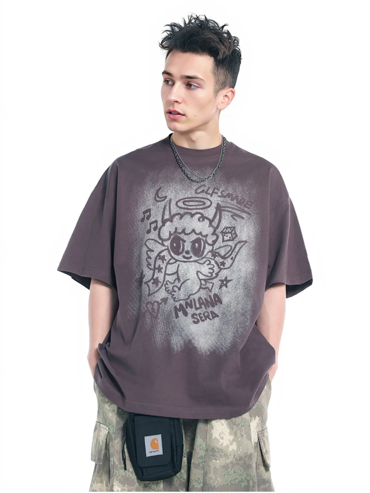 Oversized Angel Graphic T-Shirt sold by Thesupermade product image thumbnail 2