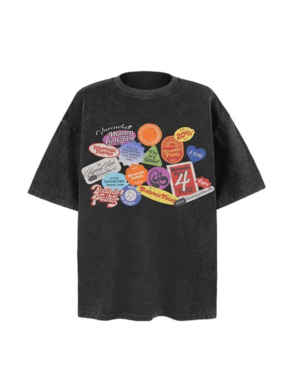 Graffiti Crew Neck T-Shirt sold by Thesupermade