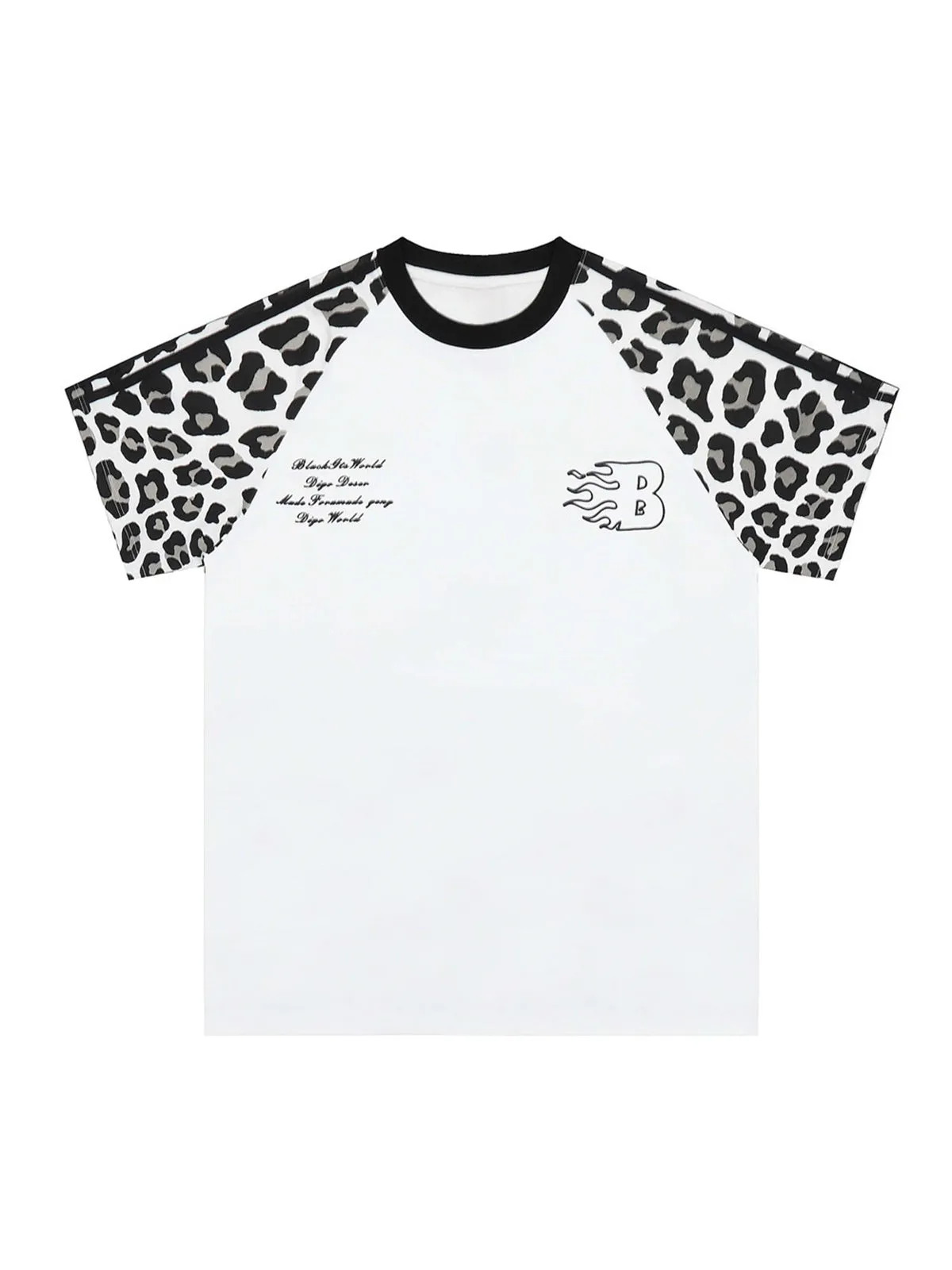 Cheetah Print Raglan Sleeve T-Shirt sold by Thesupermade product image thumbnail 2