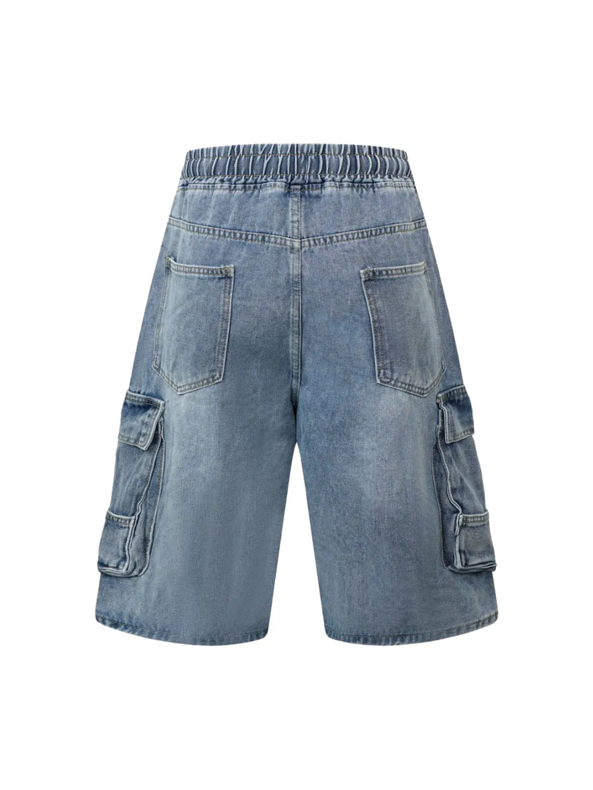 Washed Cargo Denim Shorts sold by Thesupermade product image thumbnail 3