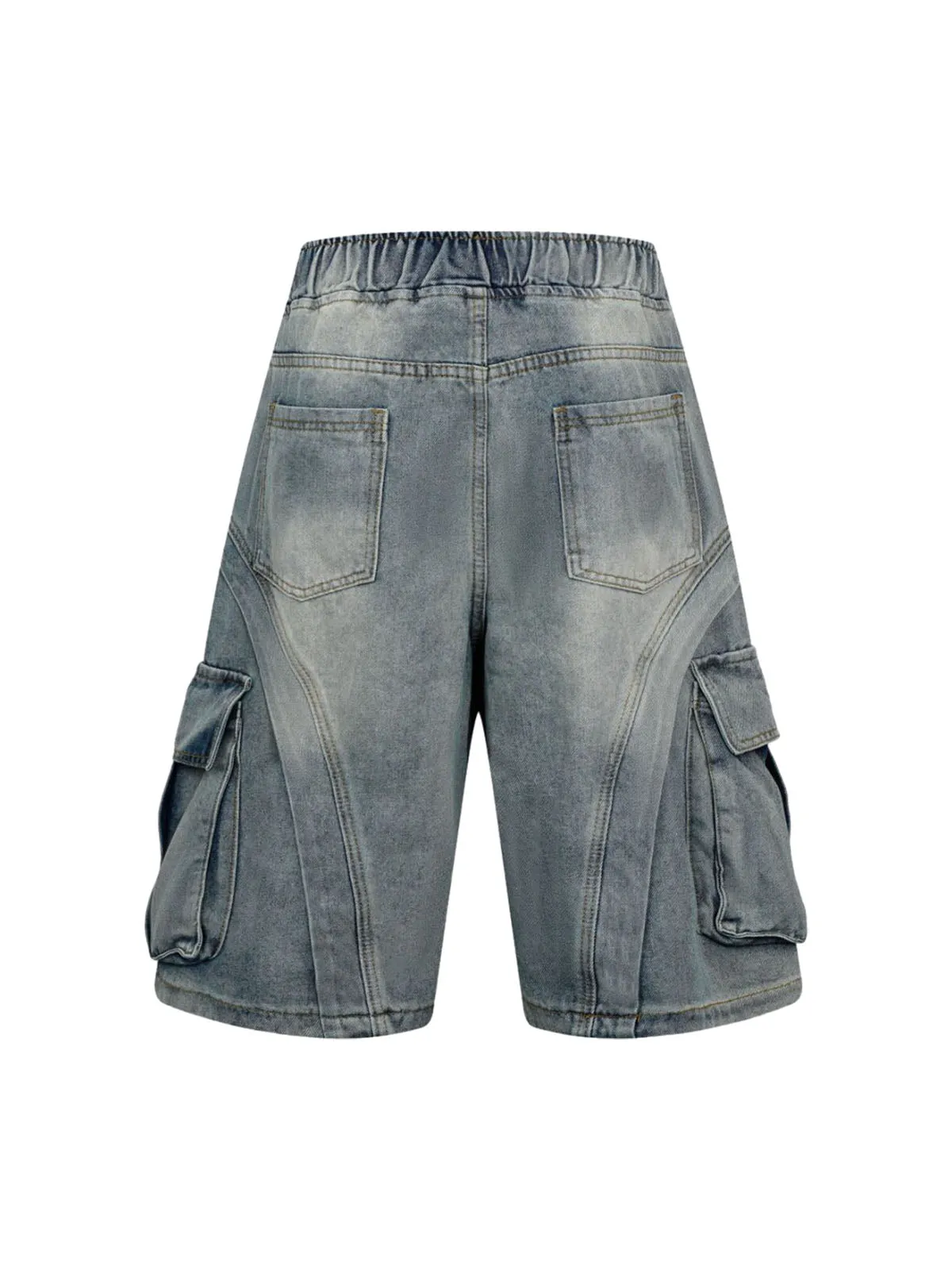 Washed Cargo Denim Shorts - 2382 sold by Thesupermade product image thumbnail 4