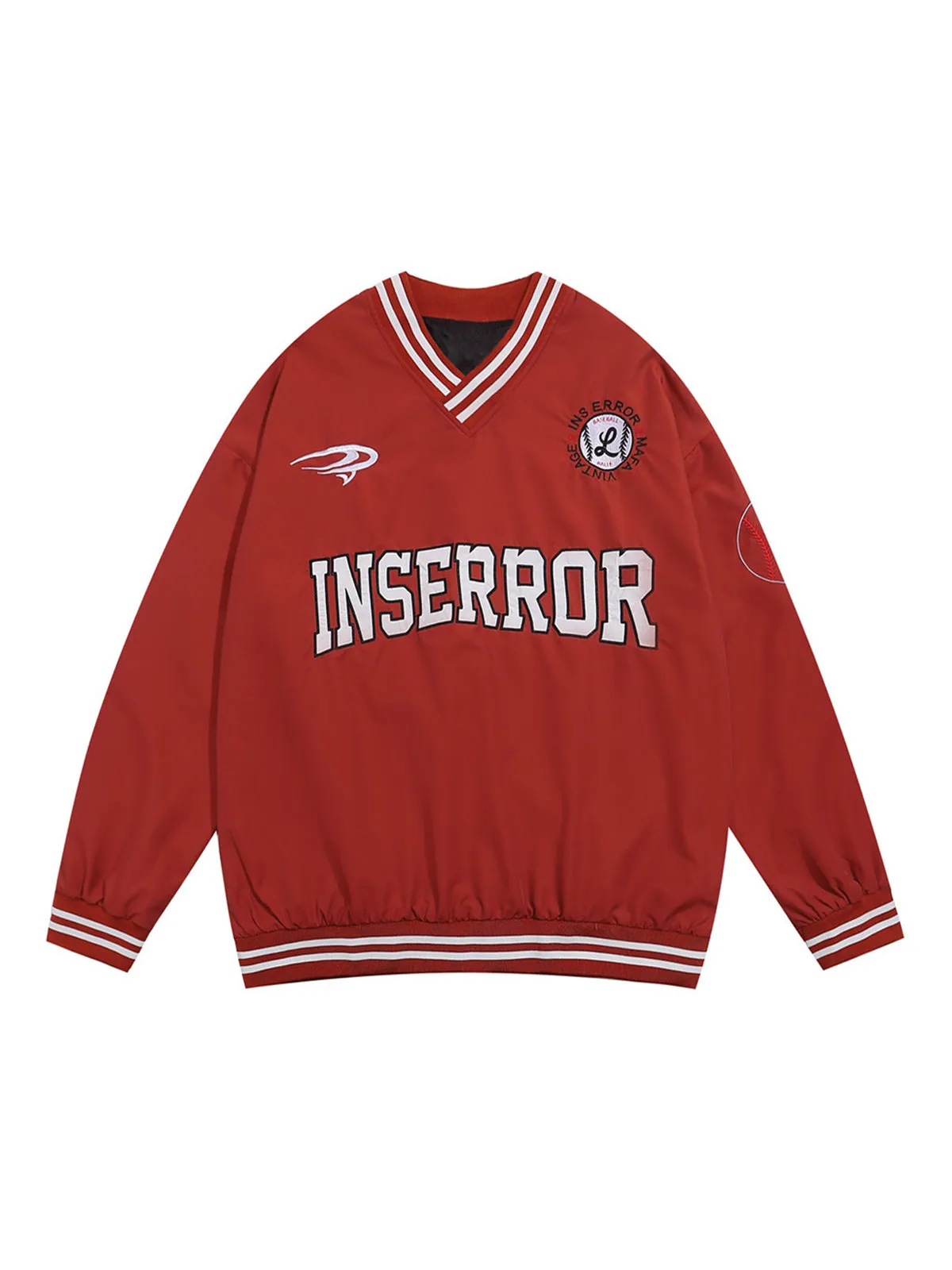 Street V-Neck Baseball-Inspired Sweatshirt sold by Thesupermade product image thumbnail 2