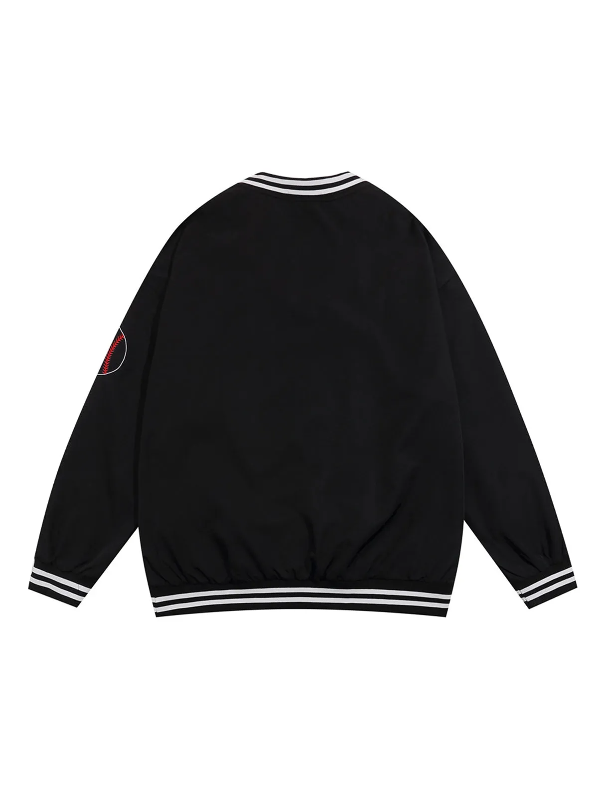 Street V-Neck Baseball-Inspired Sweatshirt sold by Thesupermade product image thumbnail 3