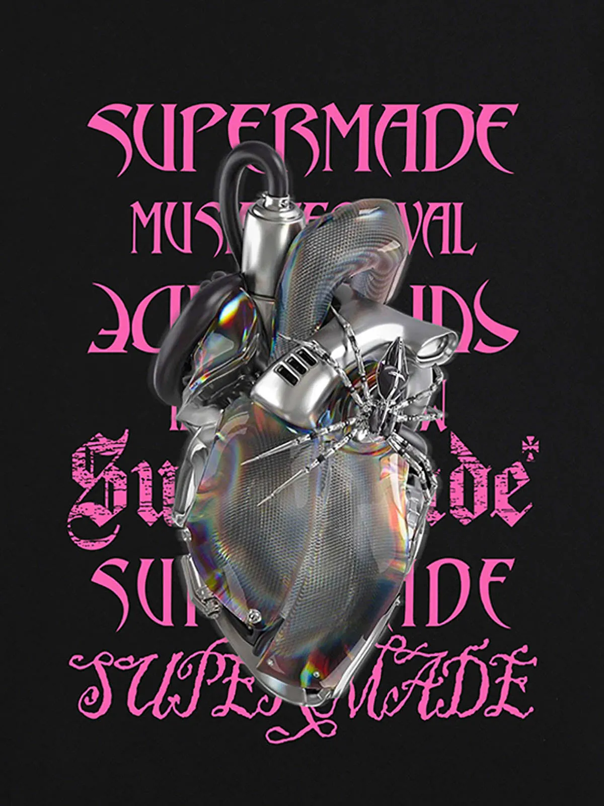 Cyberpunk Heart Graphic T-Shirt sold by Thesupermade product image thumbnail 3