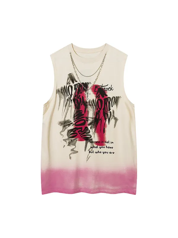 Street Necklace Graffiti Spray-Painted Vest sold by Thesupermade