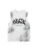 Letter Patchwork Gradient Tank Top sold by Thesupermade