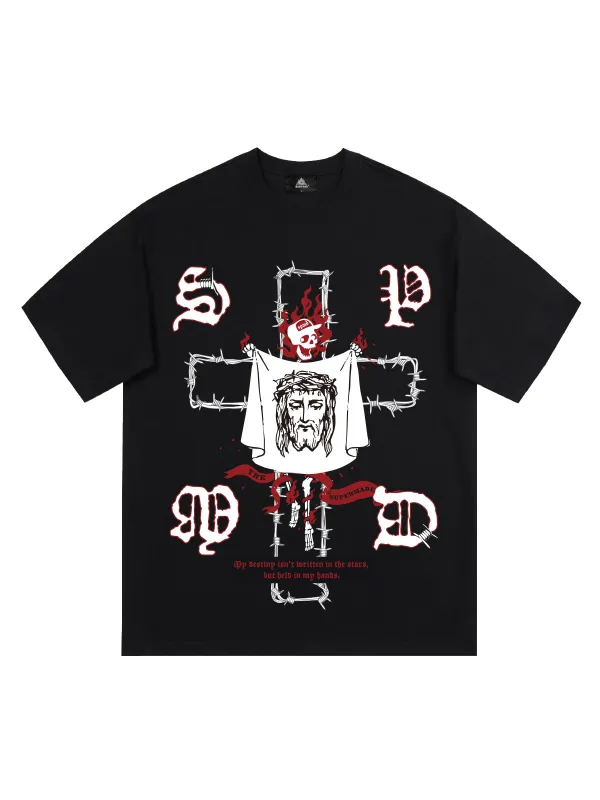 Original Skull and Jesus Print T-Shirt sold by Thesupermade
