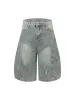 Distressed Ripped Deconstructed Split Barrel Jorts sold by Thesupermade