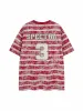 Graphic Lettering Striped Oversized T-Shirt sold by Thesupermade