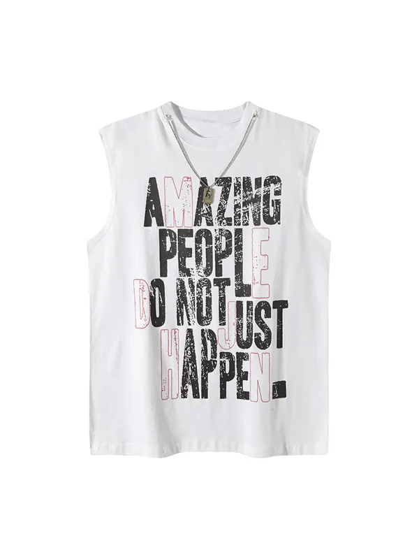 Graphic Lettering Chain Vest sold by Thesupermade