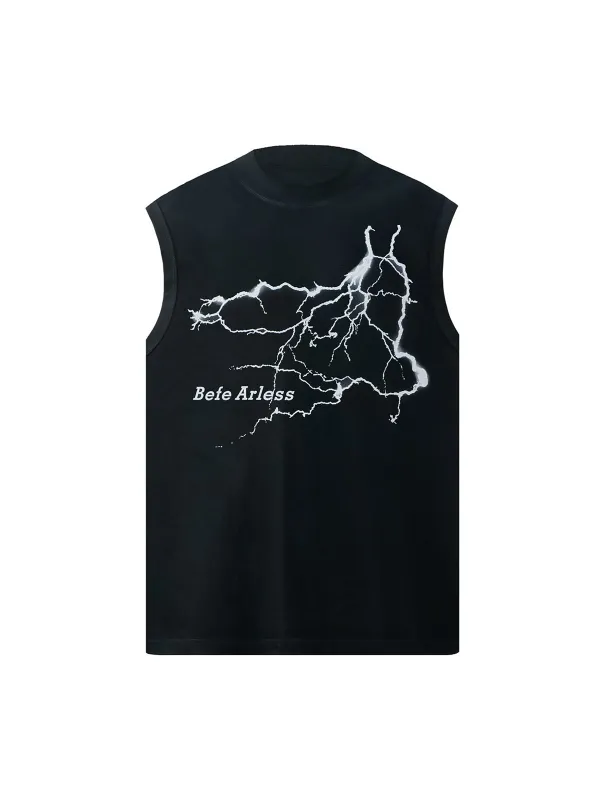 Bold Lightning Graphic Vest sold by Thesupermade