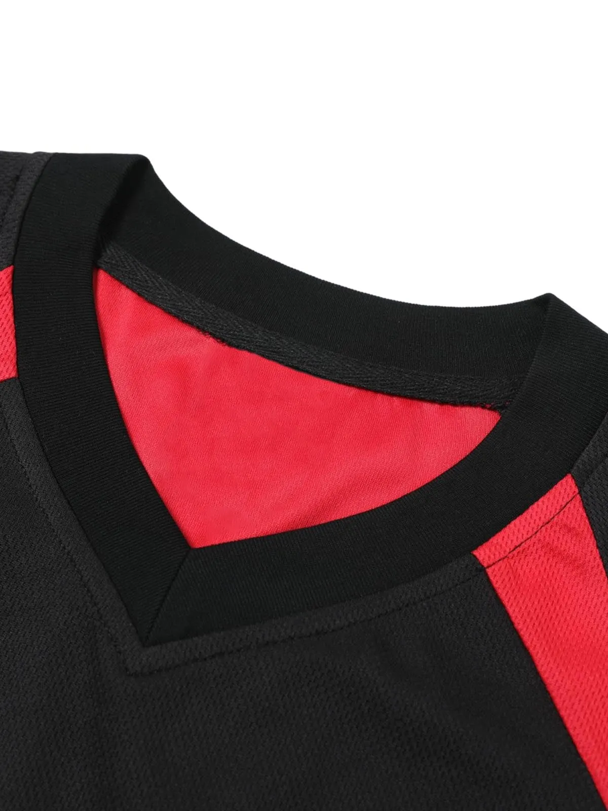 Contrast Color Sporty V-Neck Jersey T-Shirt sold by Thesupermade product image thumbnail 3