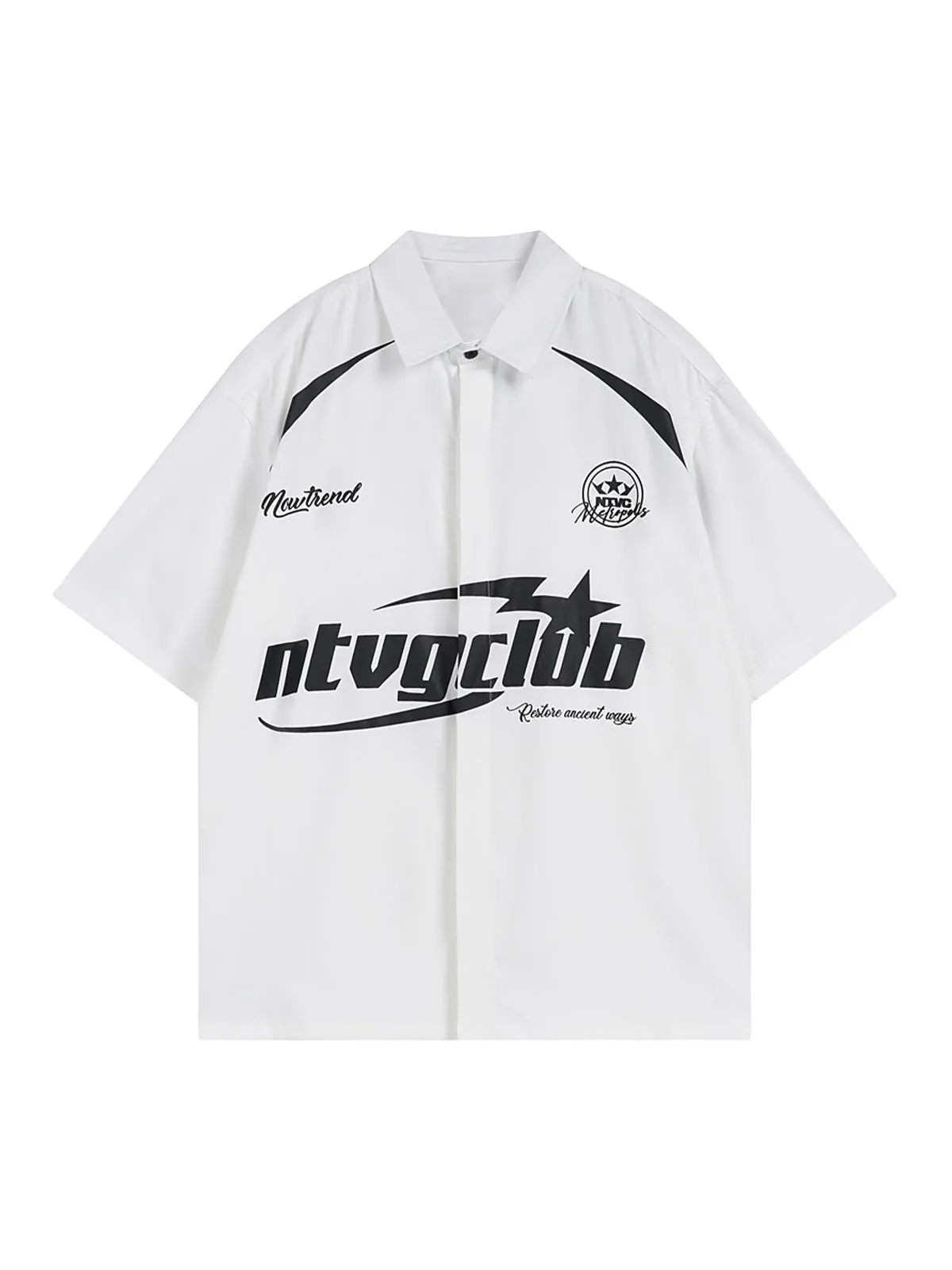 Racing Style Oversized Short Sleeve Shirt sold by Thesupermade