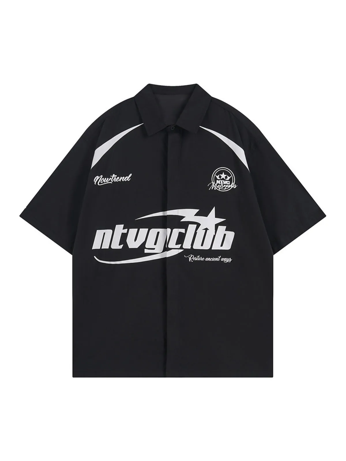 Racing Style Oversized Short Sleeve Shirt sold by Thesupermade product image thumbnail 2