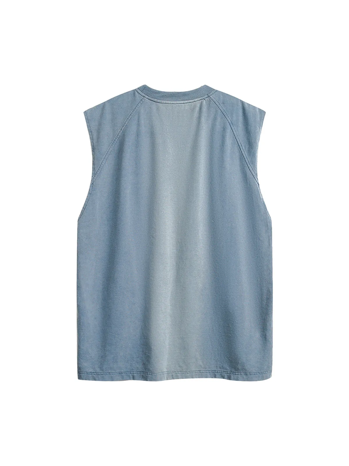 Distressed Washed Embroidered Gradient Vest sold by Thesupermade product image thumbnail 2