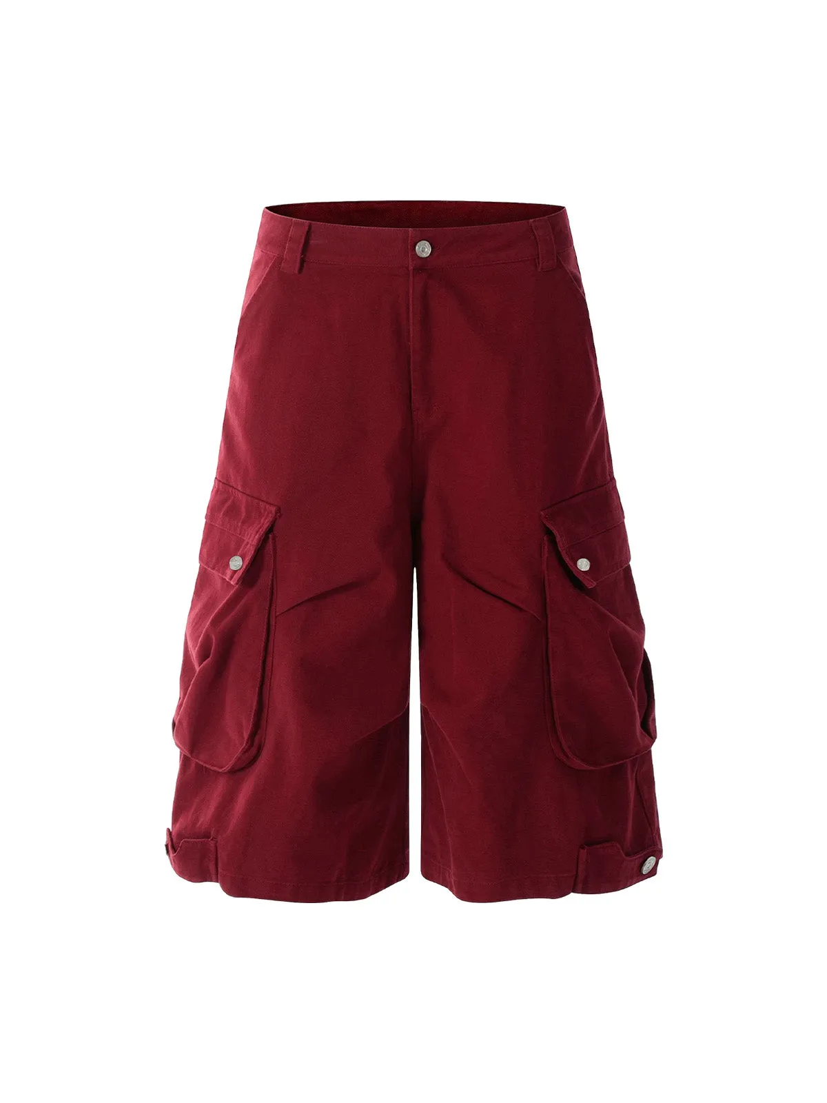 Street Multi-Pocket Pleated Cargo Jorts sold by Thesupermade