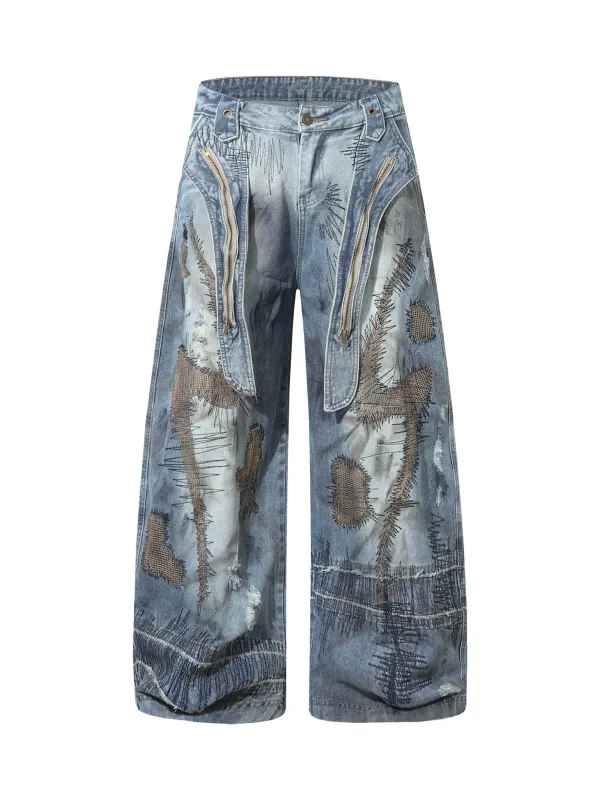 RO Style Washed Barrel Jeans sold by Thesupermade