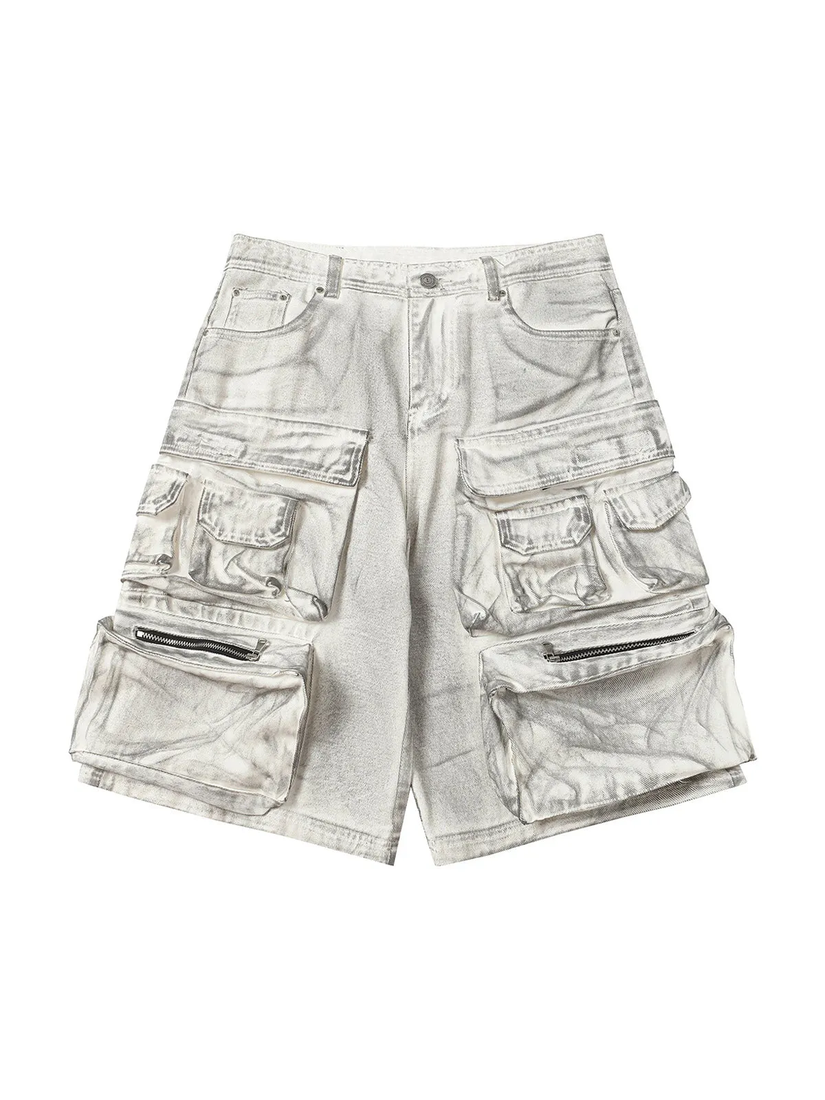 Distressed Multi-Pocket Cargo Shorts sold by Thesupermade